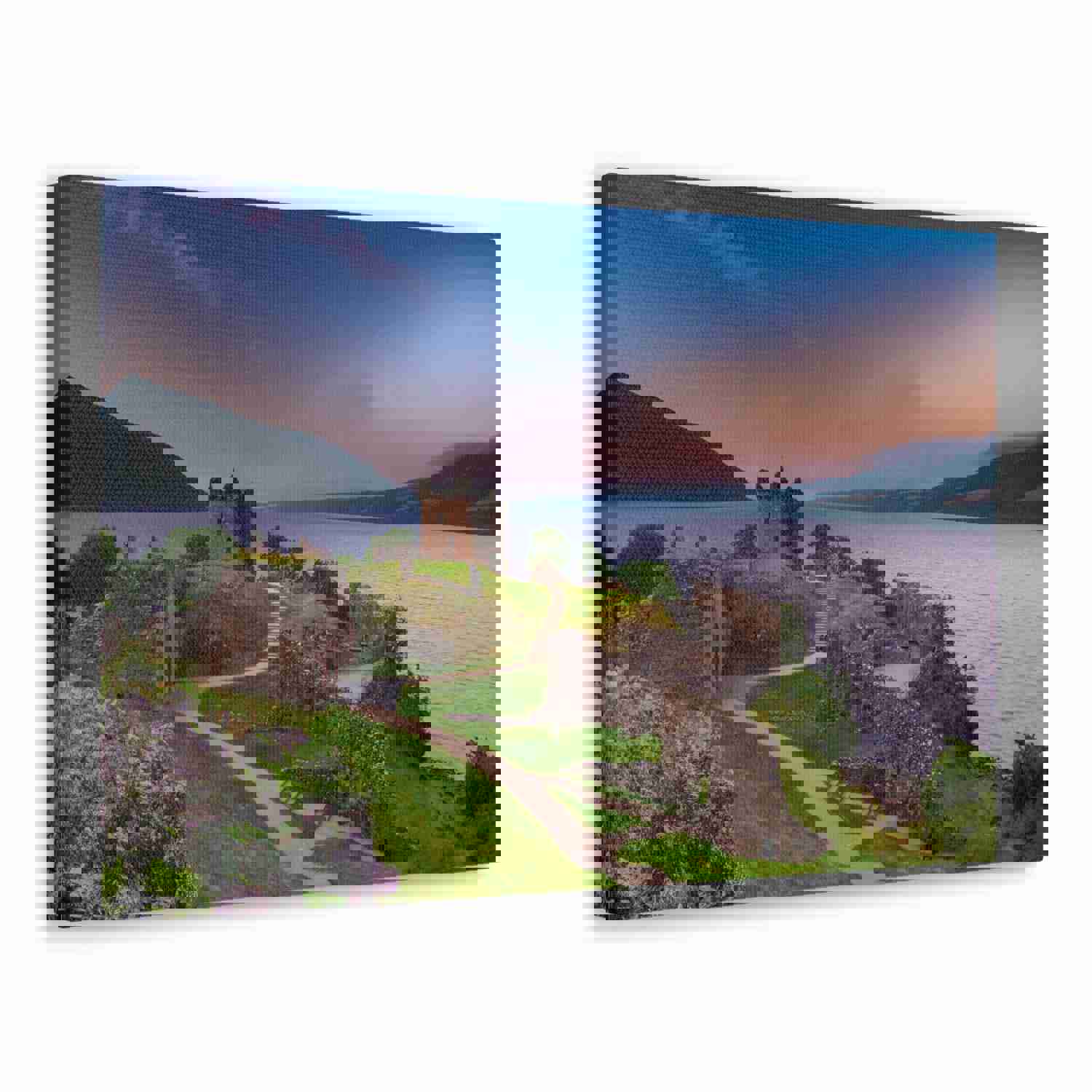 Ruins of Urquhart Castle Ness Scotland Nature Wilderness Photography Canvas Wall Art for Home Decor