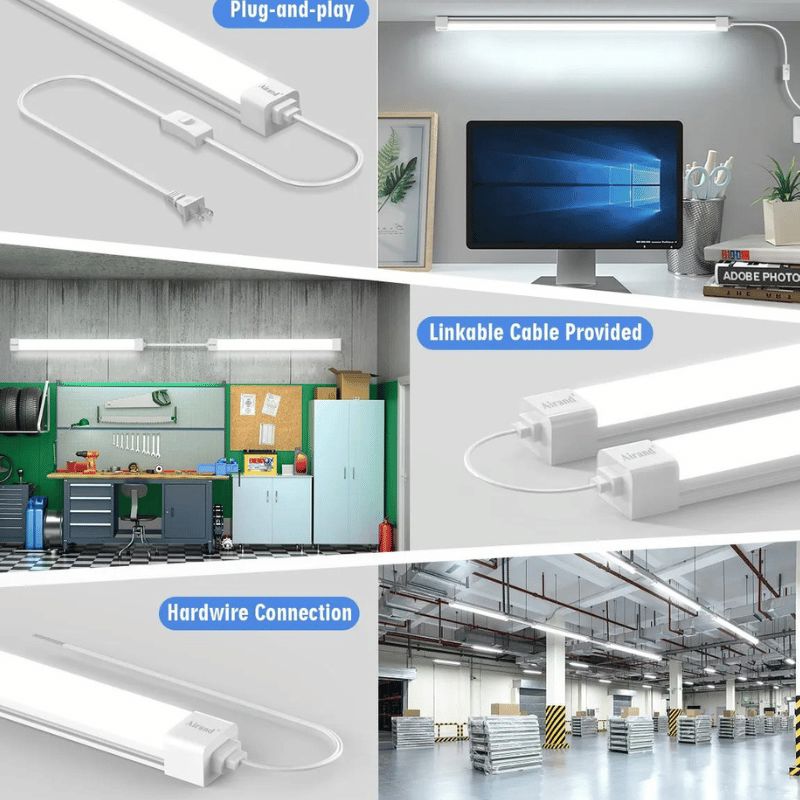 4ft LED Tri-proof Light - 36W, Dual Color (4000K & 5000K), 3600LM, Flicker-Free, Energy Efficient