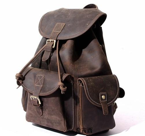 Cool Leather Men's Travel Backpack - Durable Waxed Canvas School Backpack