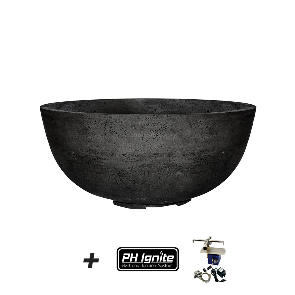 Moderno 1 Fire Bowl - Outdoor Gas Fire Pit with Lava Rocks