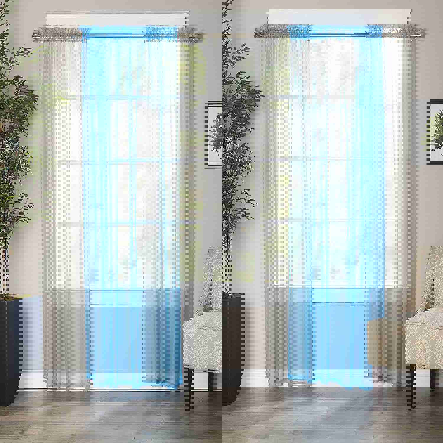Luxury Sheer Curtains Set of 2 for Kitchen, Bedroom, and Living Room