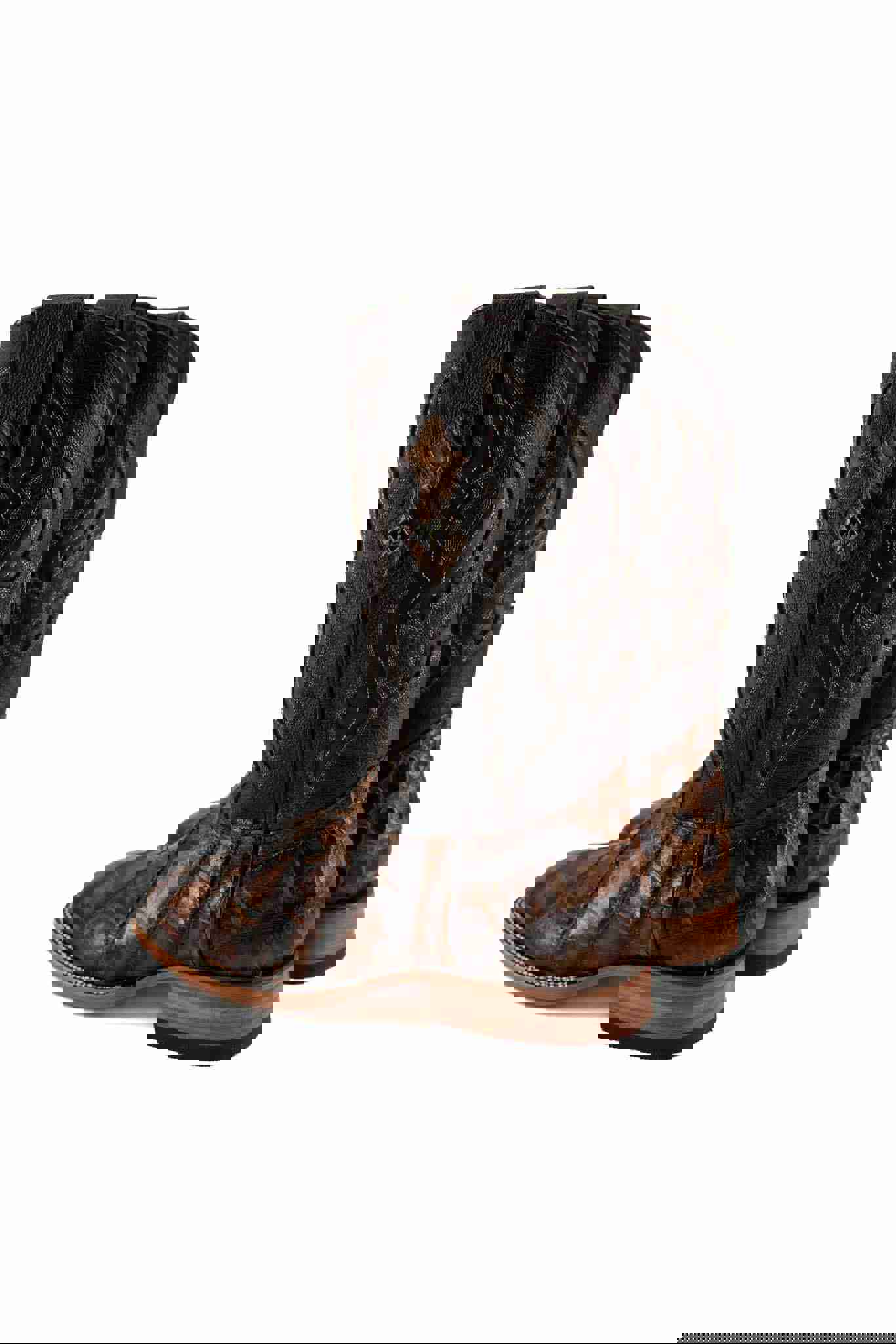 Imit Panza De Lagarto Cowboy Boot - Genuine Leather Square Toe