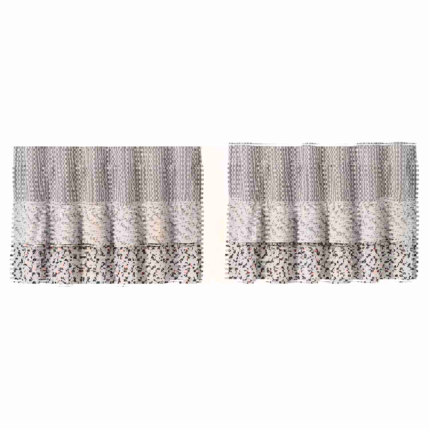 Florette Ruffled Valance 16x60 - Farmhouse Style Window Treatment