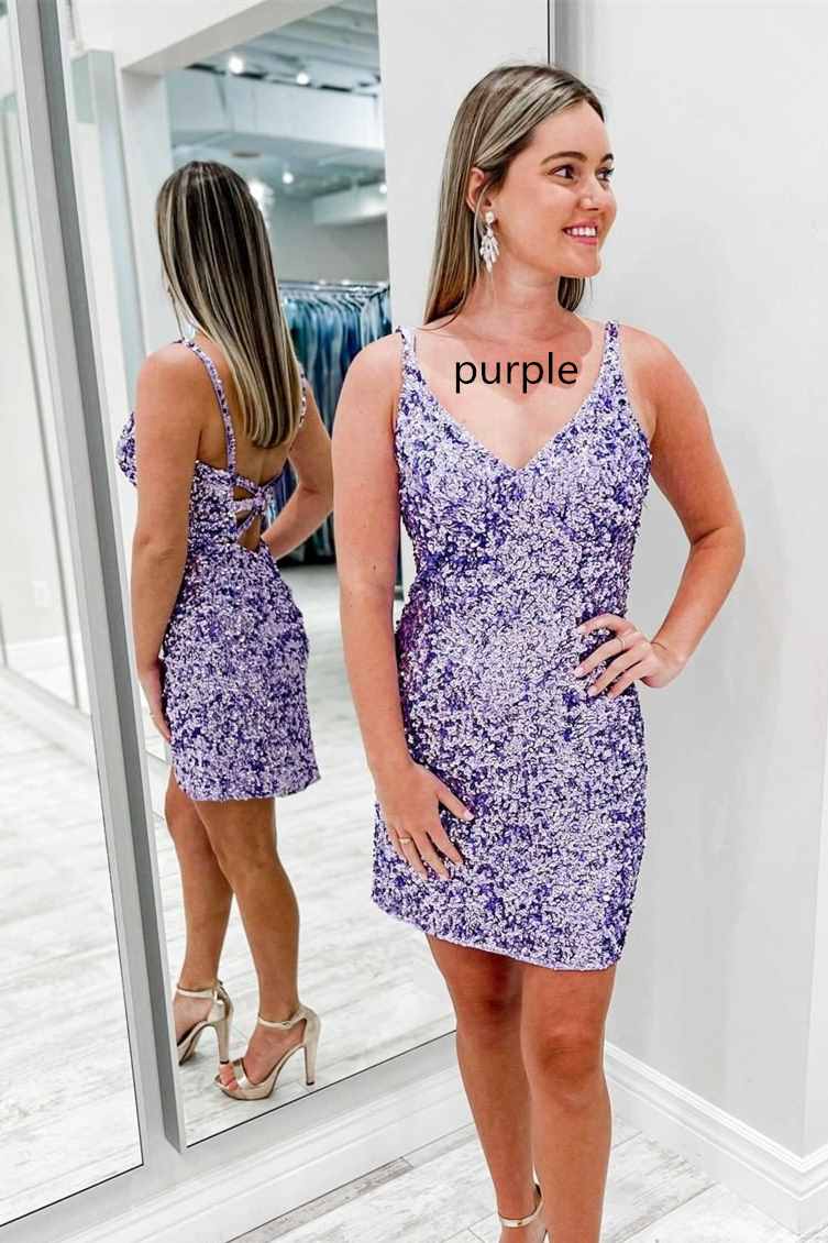 Custom Tight Wine Red Sequins Short Homecoming Dress Party Gown