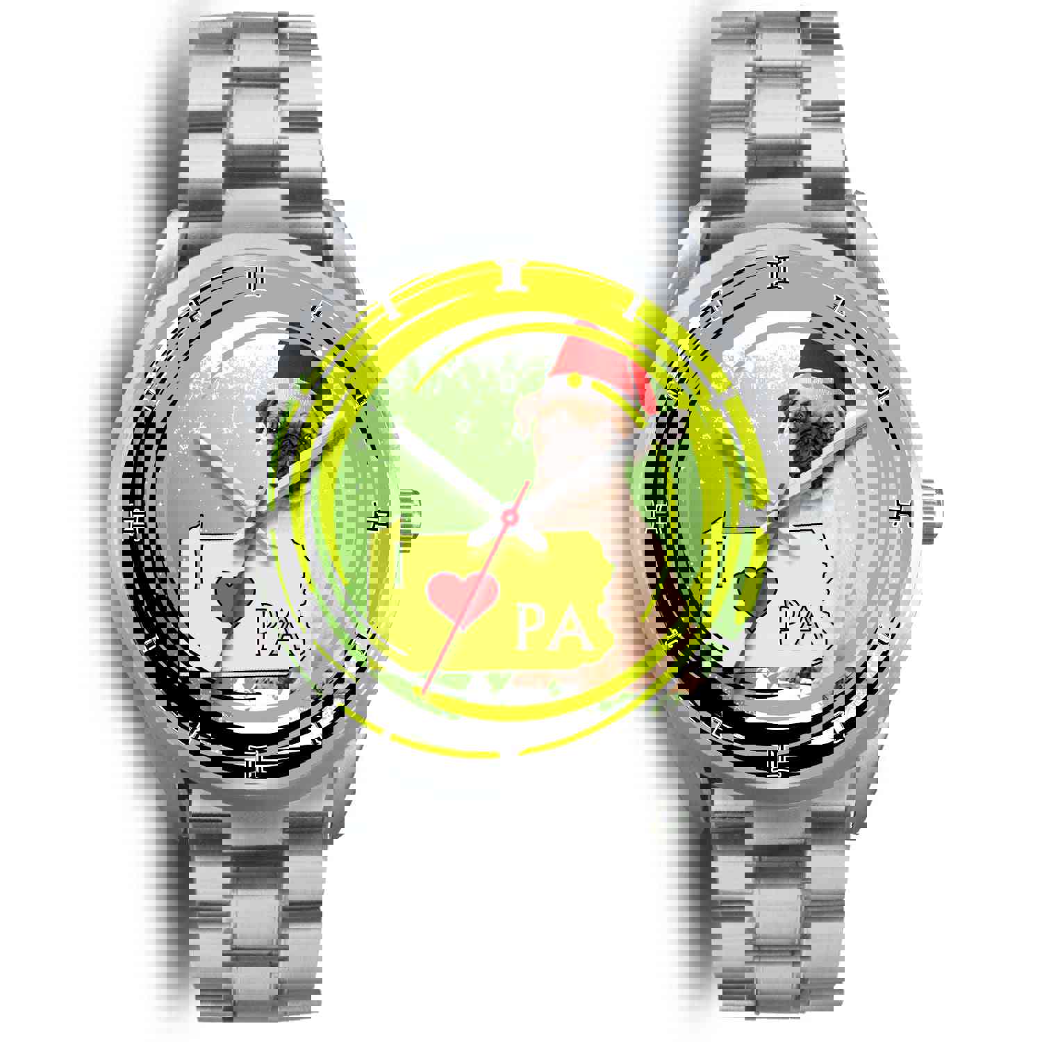 Lovely Pug Dog Pennsylvania Christmas Special Wrist Watch