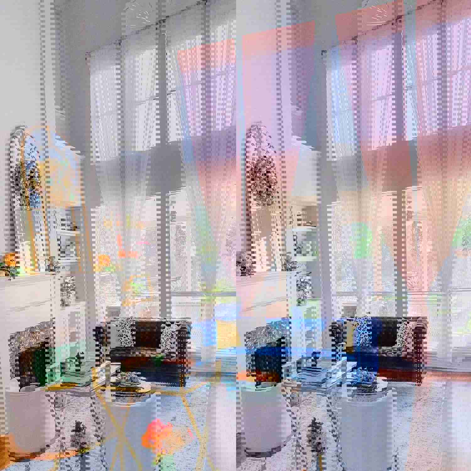 Sheer Ceiling Drape Curtain Panels Fire Retardant Fabric 10ftx30ft