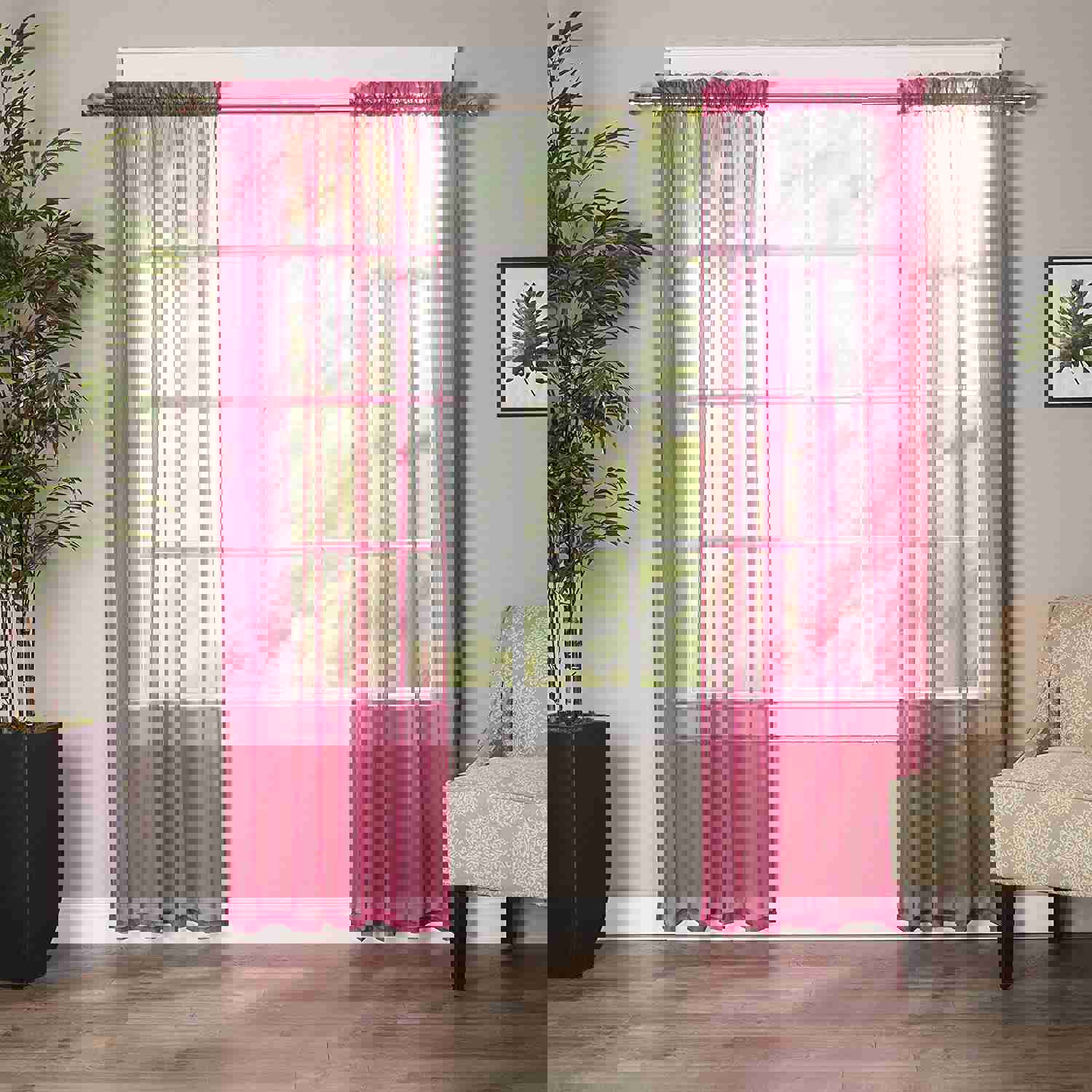 Luxury Sheer Curtains Set of 2 for Kitchen, Bedroom, and Living Room