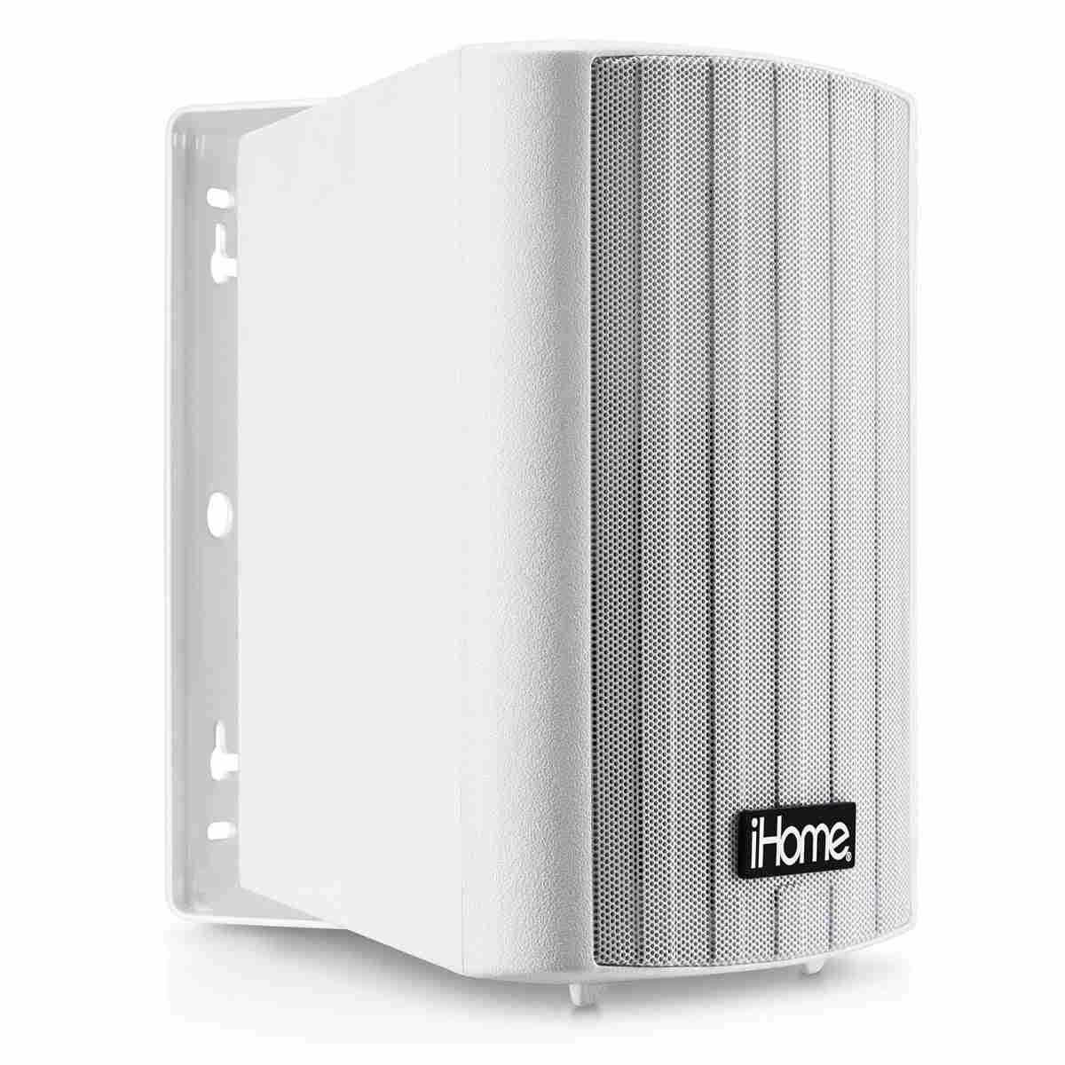 iHome iHSI-W525BT-PR-WHT 5.25" Waterproof Mountable Outdoor Bluetooth Speakers - Pair (White)