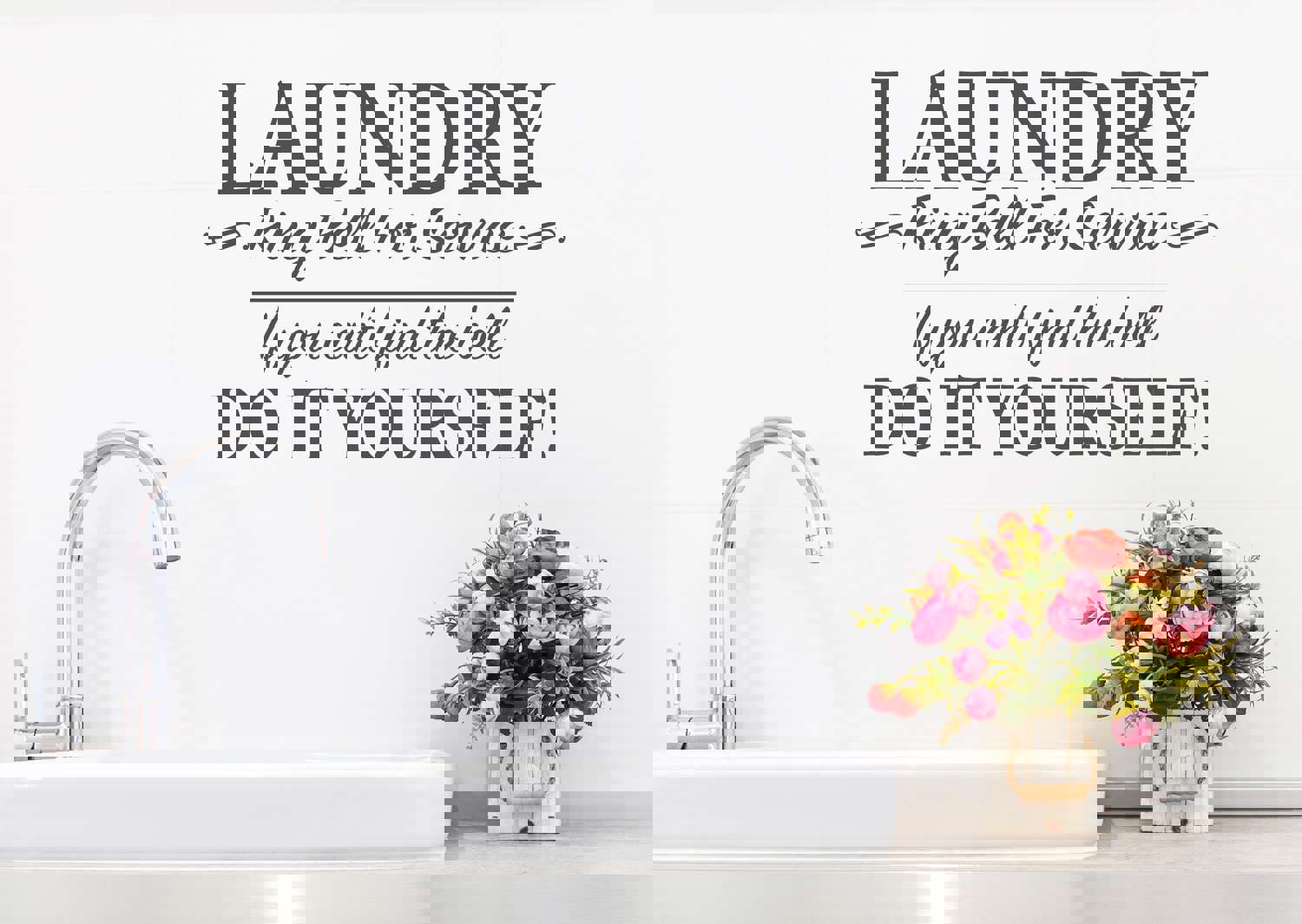 Laundry Ring Bell For Service - Vinyl Wall Decal
