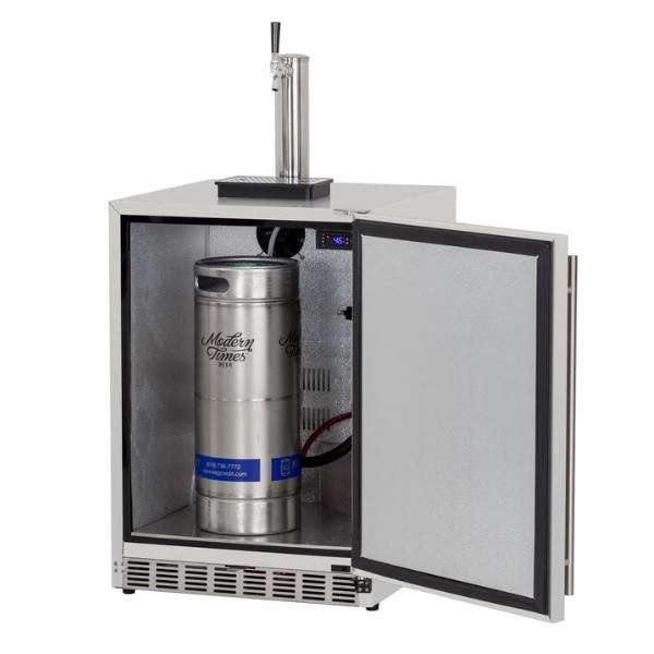 Summerset SSRFR-DK1 25 Stainless Steel 6.6 Cube Outdoor Rated Single Tap Kegerator