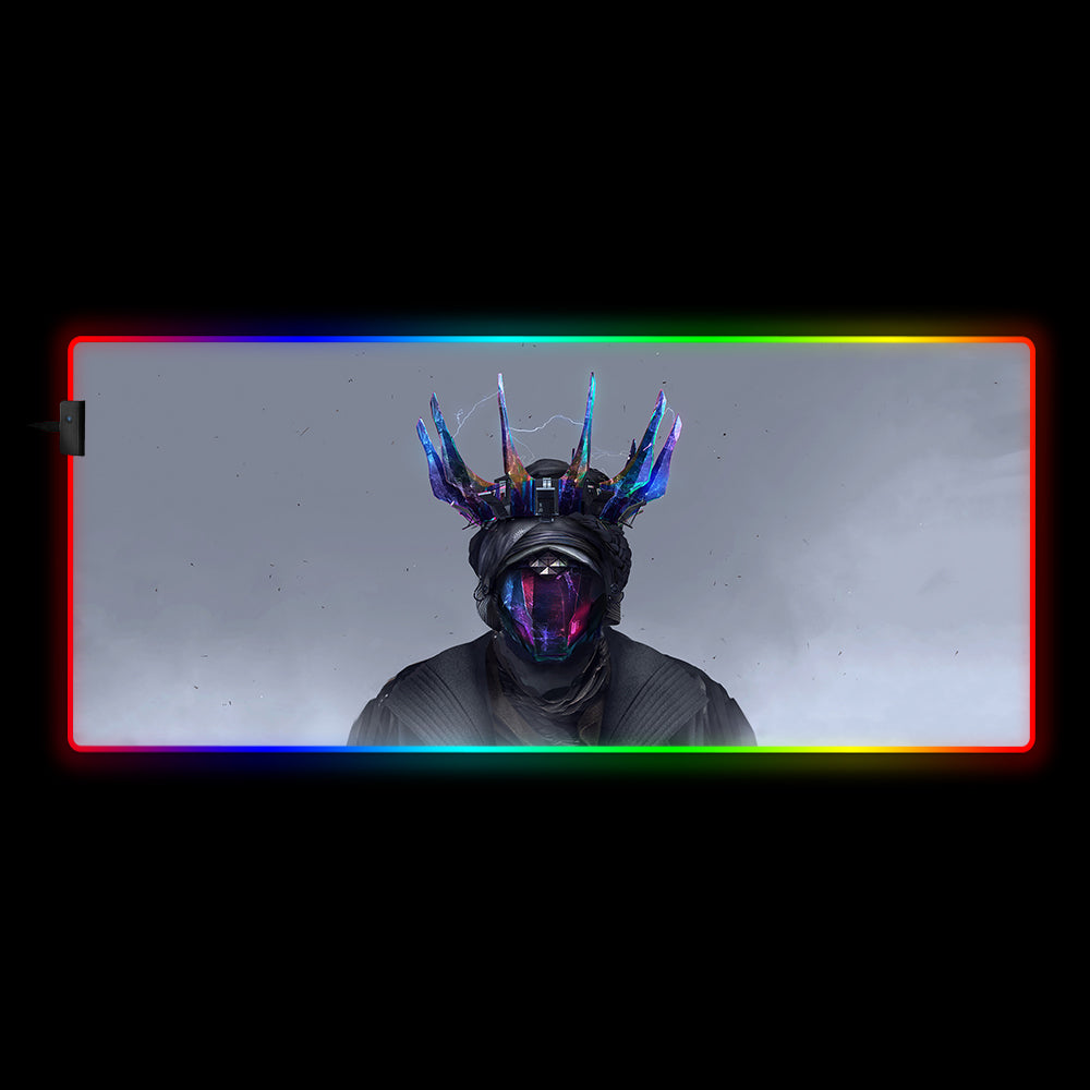 Destiny Crown Design RGB Gaming Mouse Pad with LED Lights, M-XXL Size