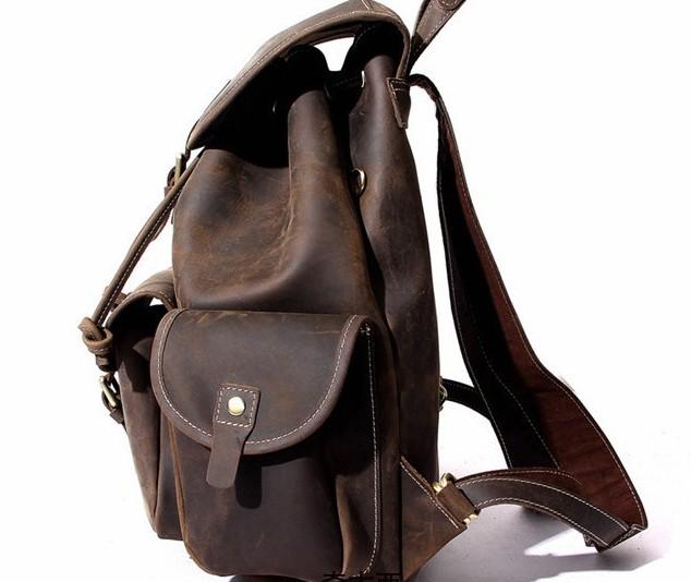 Cool Leather Men's Travel Backpack - Durable Waxed Canvas School Backpack