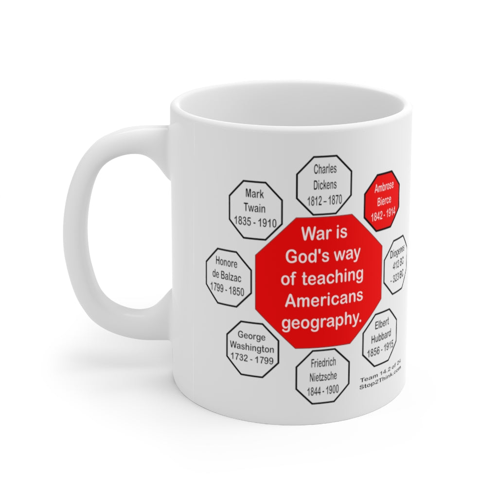 Ambrose Bierce Quote Mug - Ceramic 11oz Cup with Inspirational Design