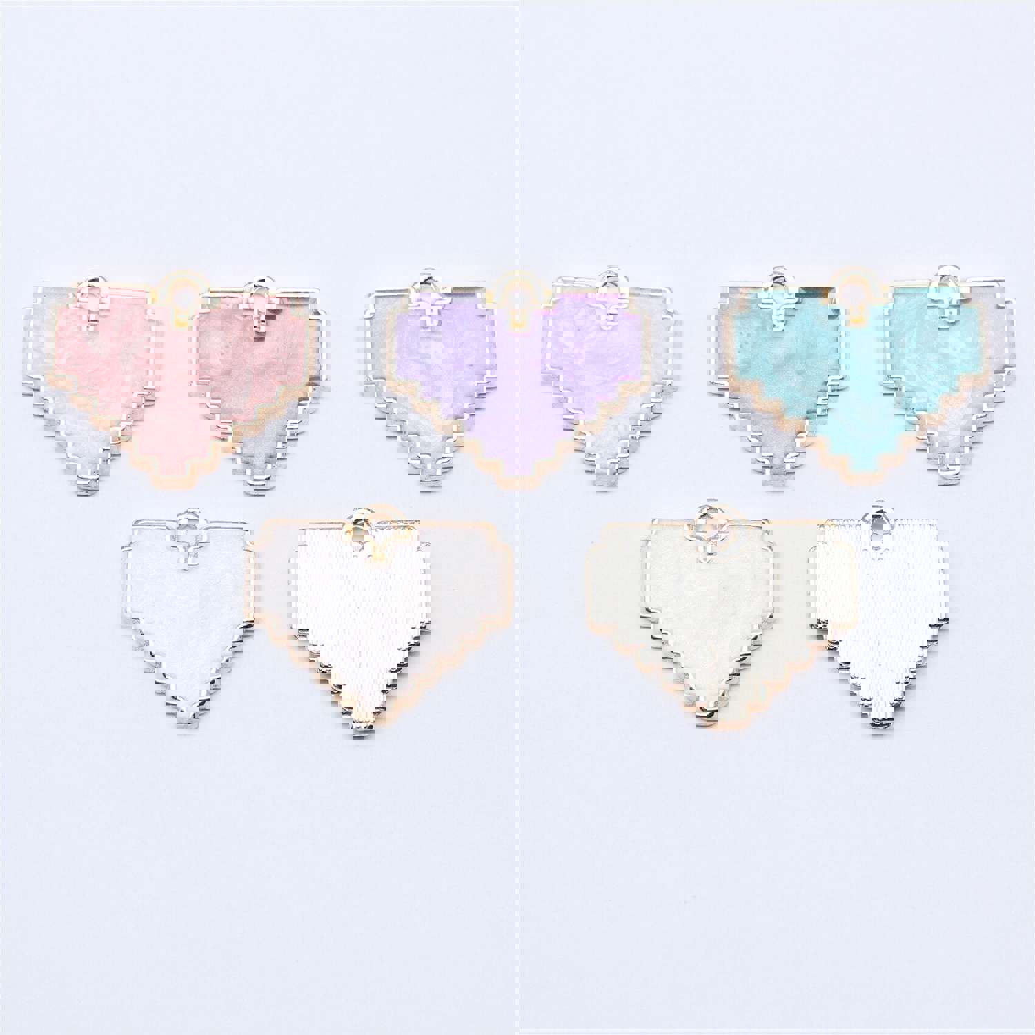 10pcs 15.5x18.6mm 5 Colors Enamel Mosaic Heart Charms Pendant for DIY Jewelry Making