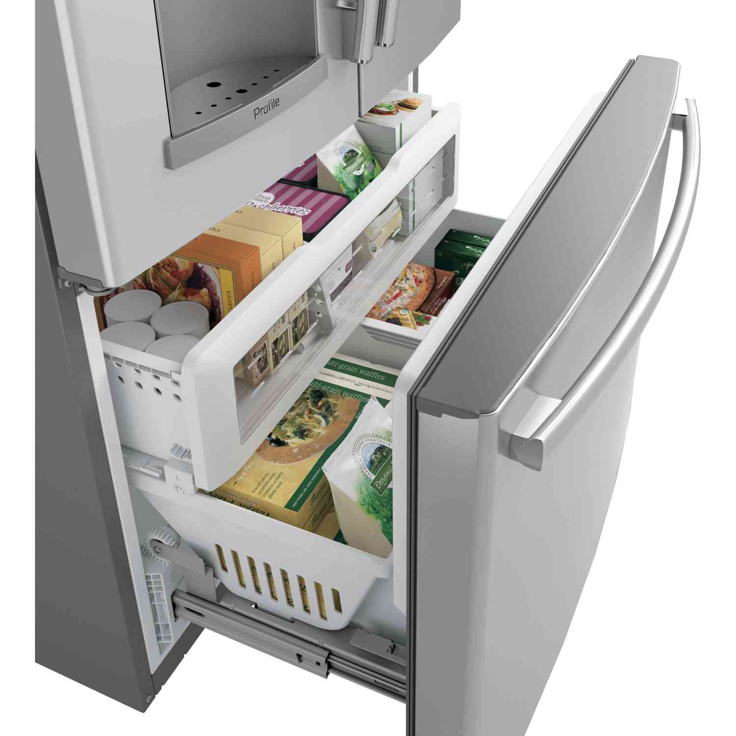 GE Profile 36-inch Counter-Depth French 3-Door Refrigerator with External Water and Ice Dispenser