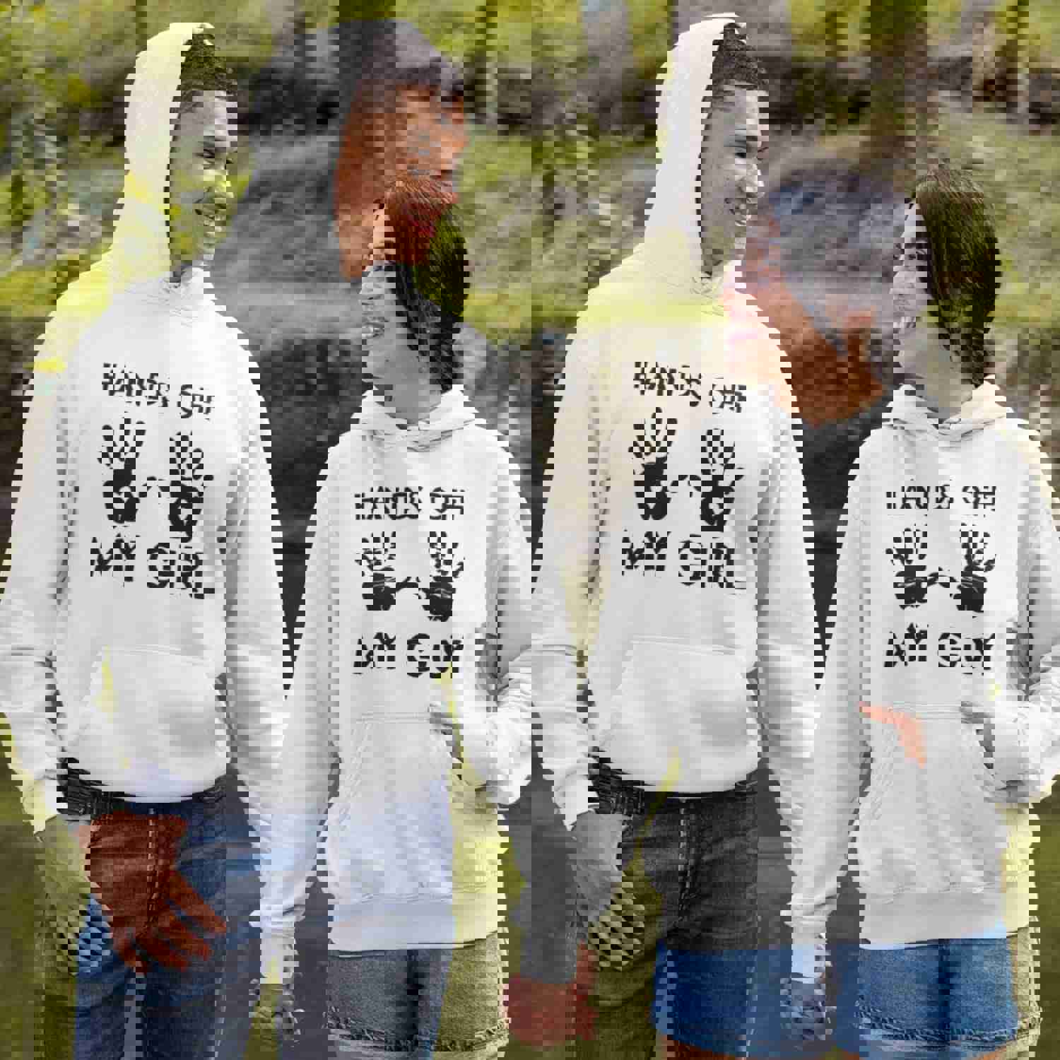 Funny Jealous Couple Outfits - Hands Off My Girl/My Guy Matching Set