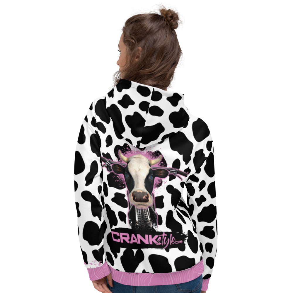 MTB Cow Hoodie - Unisex Mountain Bike Cow Pattern Hoodie
