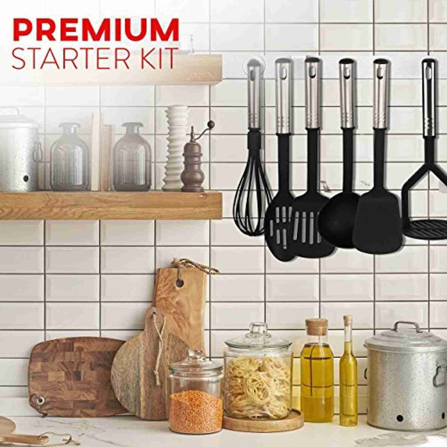 24-Piece Nylon Stainless Steel Kitchen Utensils Set - Non-Stick & Heat Resistant Cookware Collection
