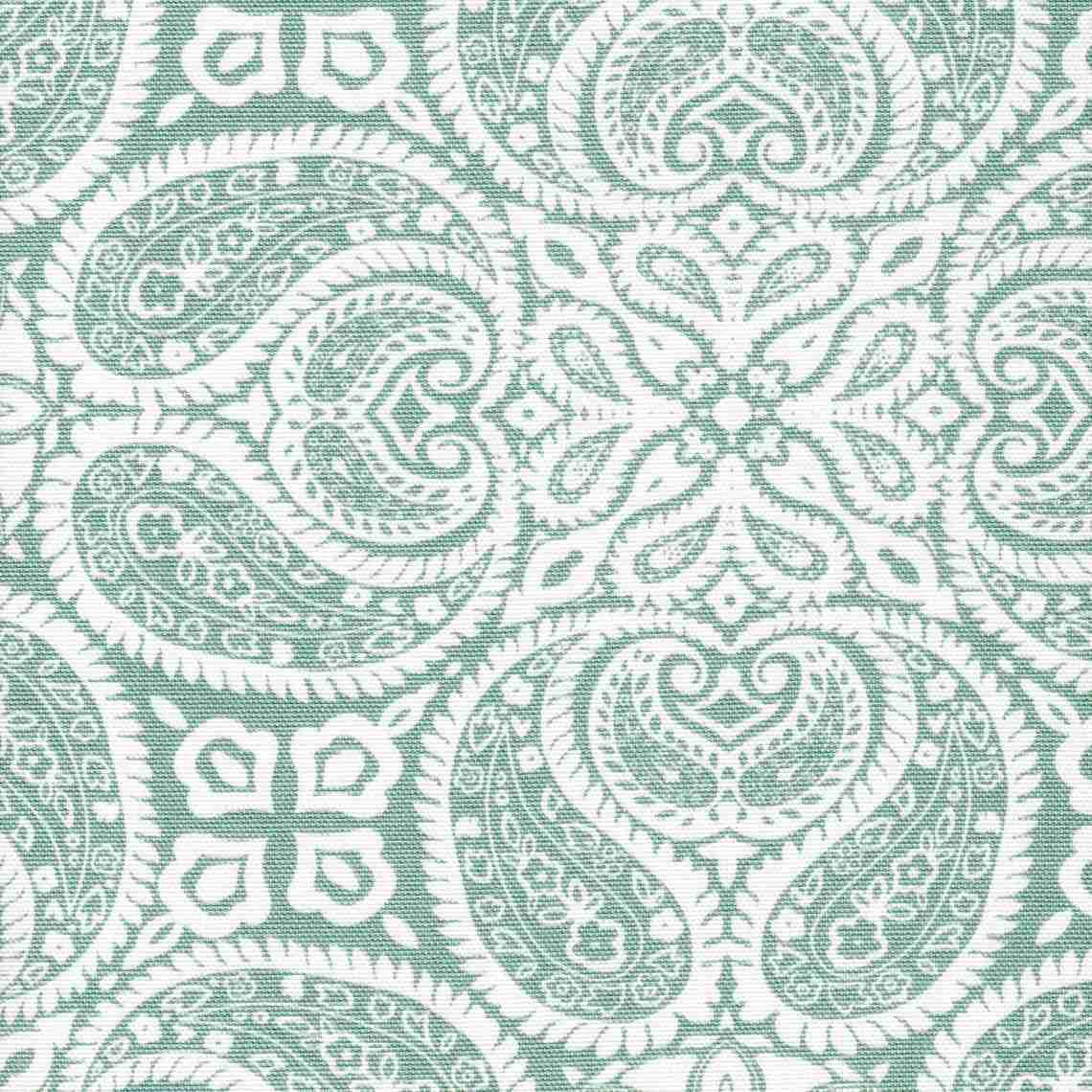 Empress Swag Valance in Tibi Spa Green Geometric Paisley