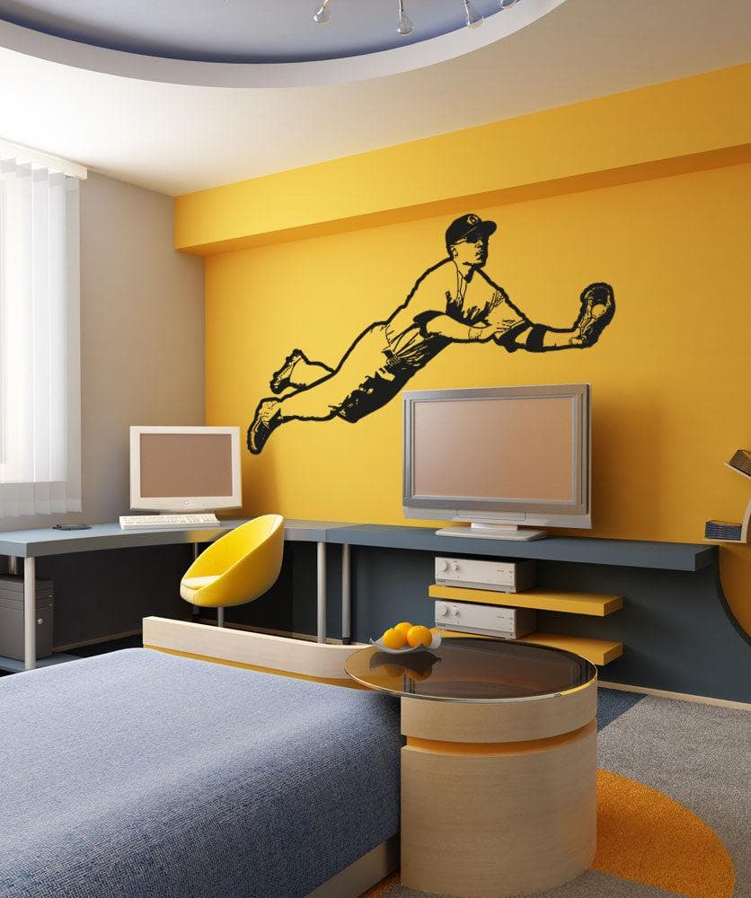 Vinyl Wall Decal Sticker Baseball Diver #1278