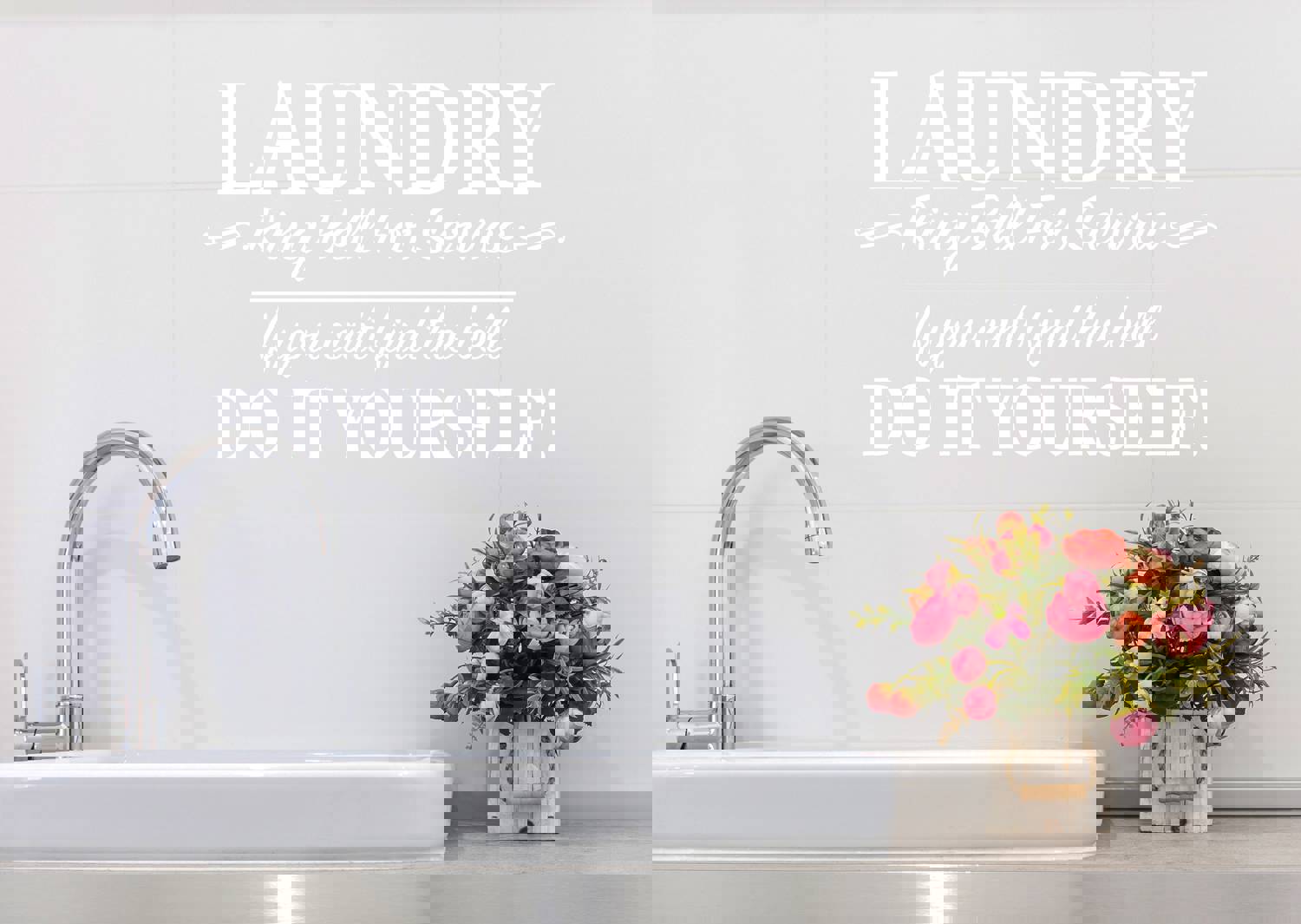 Laundry Ring Bell For Service - Vinyl Wall Decal