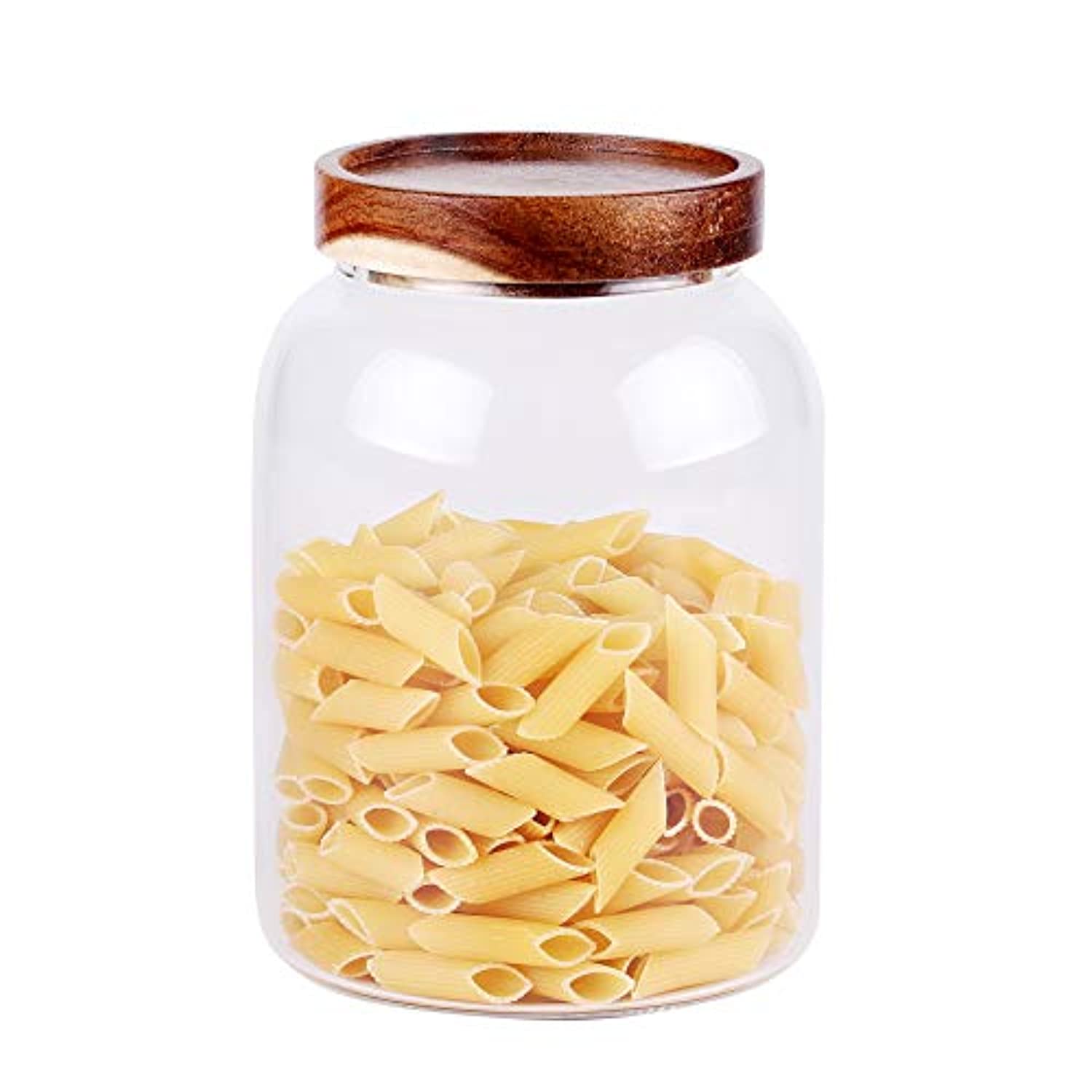 Hunnibi Glass Storage Jar with Airtight Lid for Tea, Coffee, Honey, and Spices