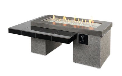 Outdoor Greatroom - Black Uptown Linear Gas Fire Pit Table with Direct Spark Ignition (NG) - UP1242DSING