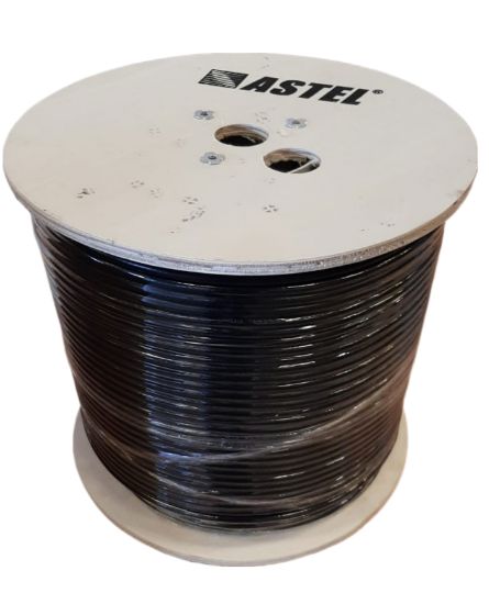 RG6-Coaxial Cable 75 Ohms, 95% CCS Braid Coverage, Black PVC Jacket, 305 Meter/Reel