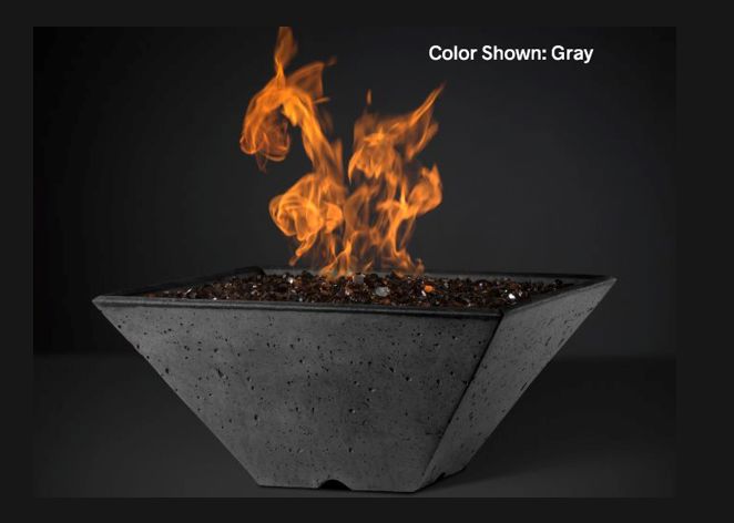 Fire Bowl Ridgeline: Square with Electronic Ignition - Free Cover Included [Slick Rock Concrete]