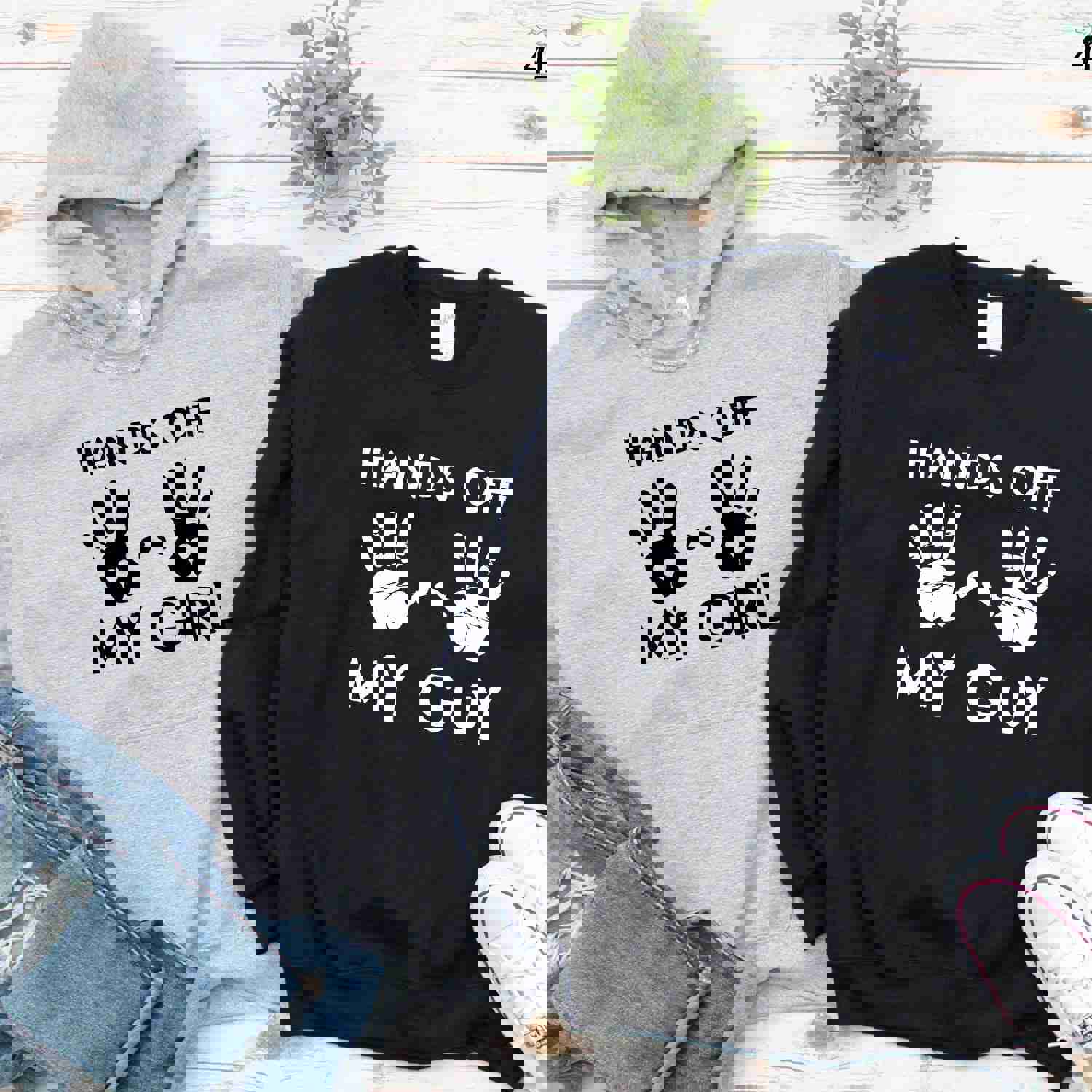 Funny Jealous Couple Outfits - Hands Off My Girl/My Guy Matching Set