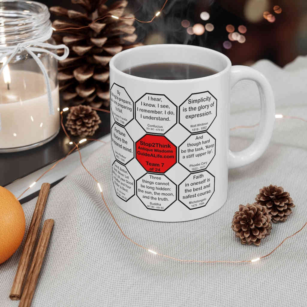 MugWisdom Team 7 of 24 - Antique Wisdoms Ceramic 11oz Cup