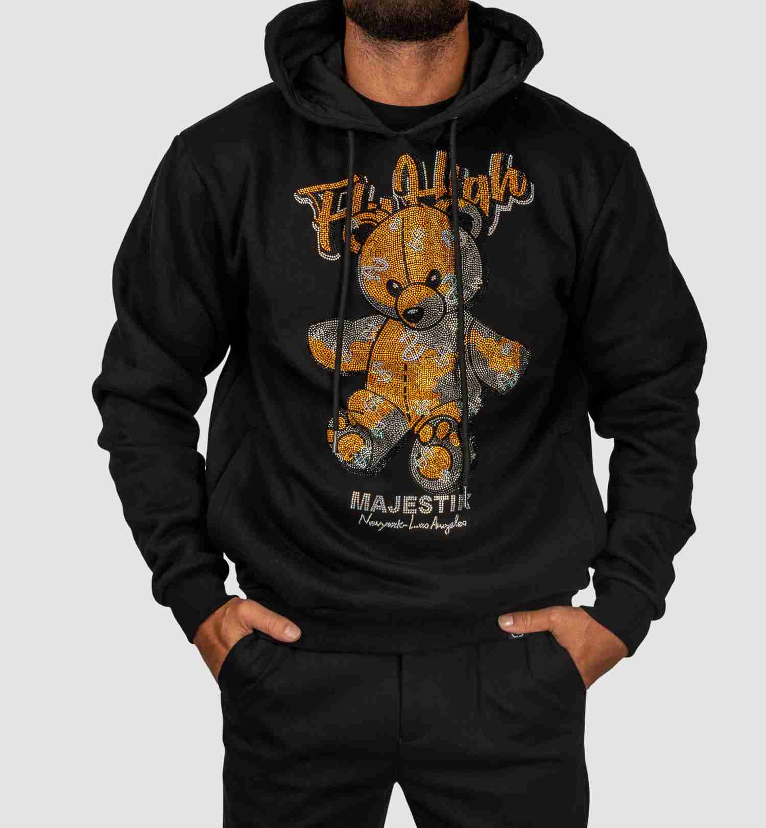 Teddy Hoodie with Rhinestone Details