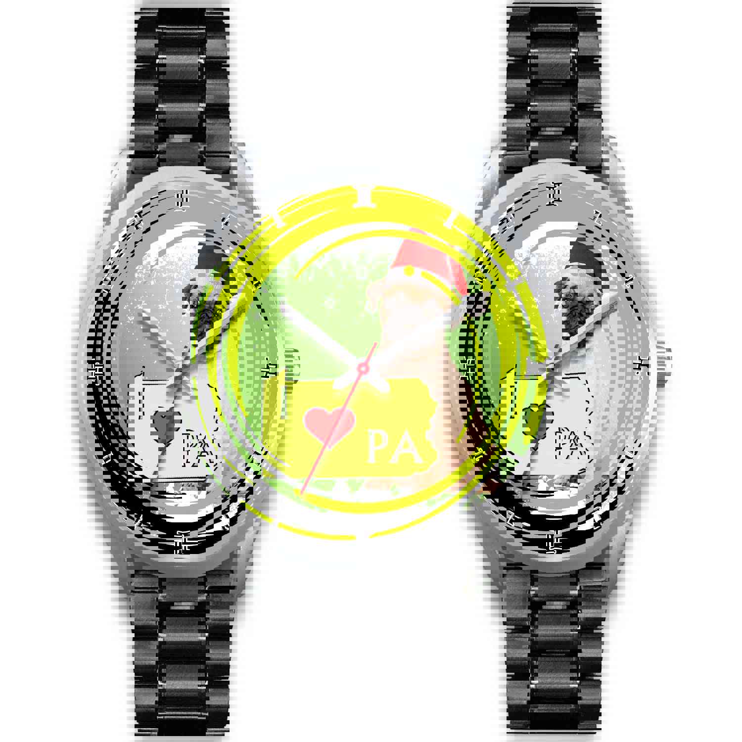 Lovely Pug Dog Pennsylvania Christmas Special Wrist Watch
