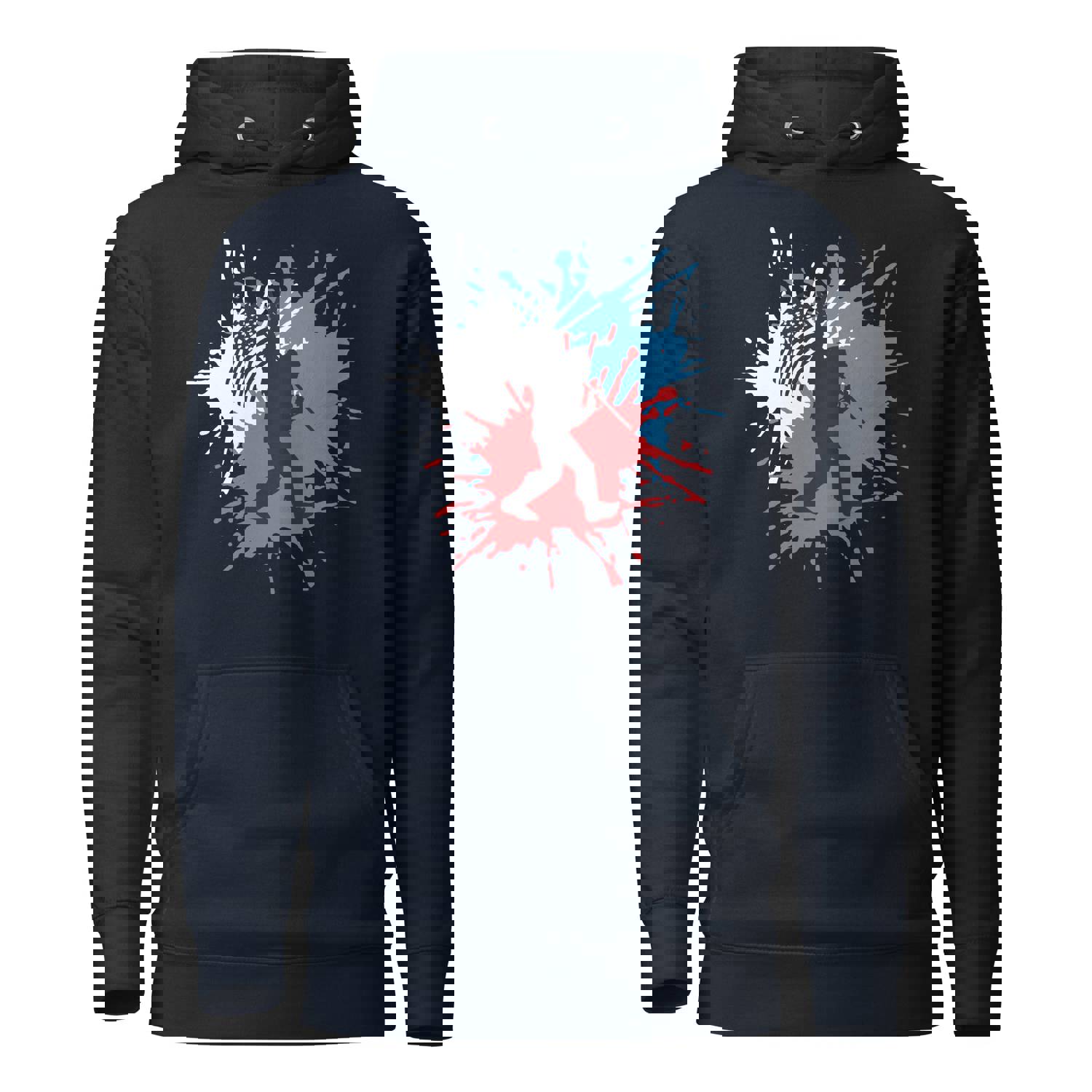 Bigfoot Sasquatch Red White and Blue American Flag Unisex Hoodie