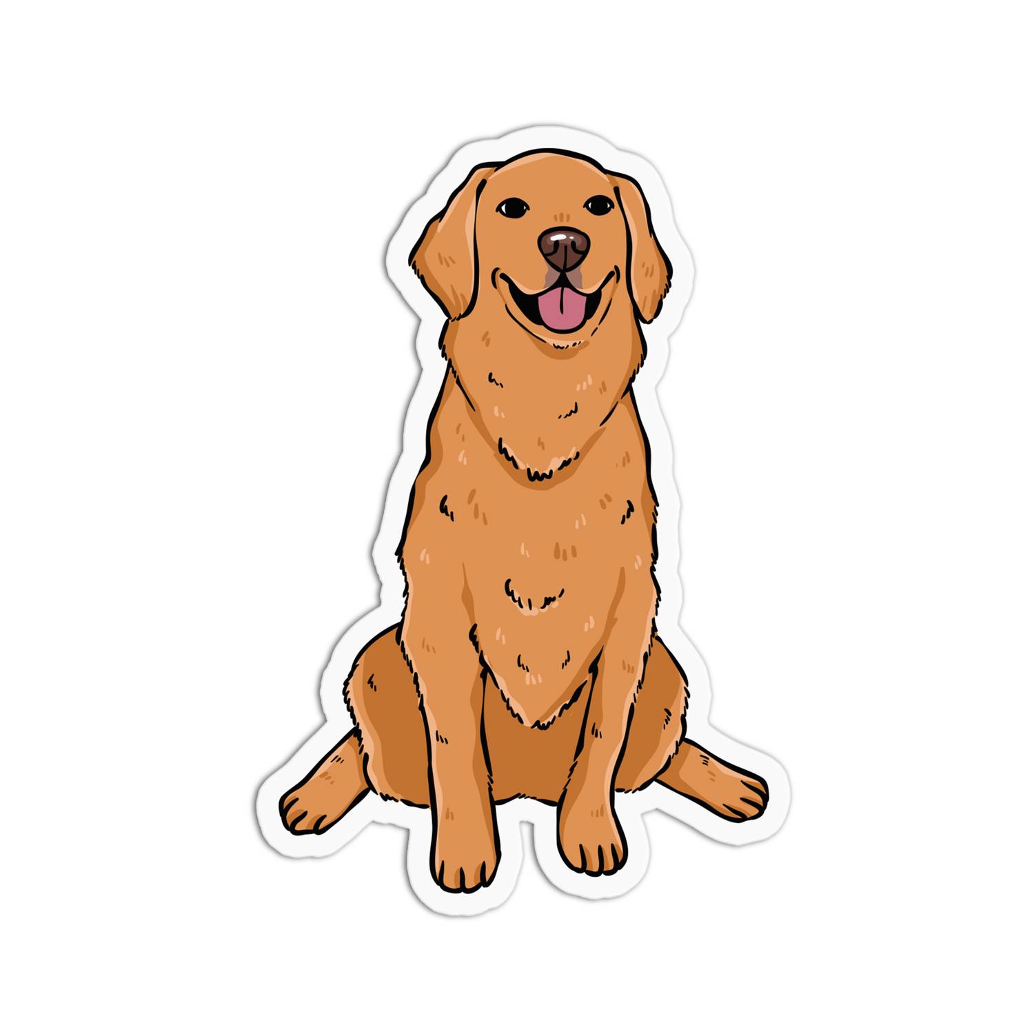 Golden Retriever Dog Sticker - Waterproof & Dishwasher Safe