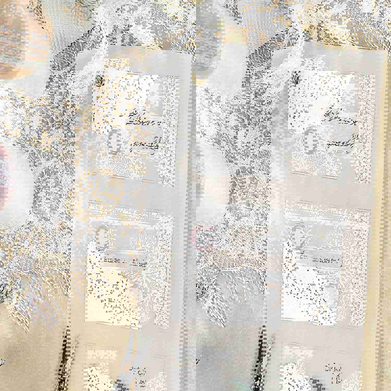 Lace Flower Sticker Tapes 6 Rolls - DIY Craft Decorative Stickers