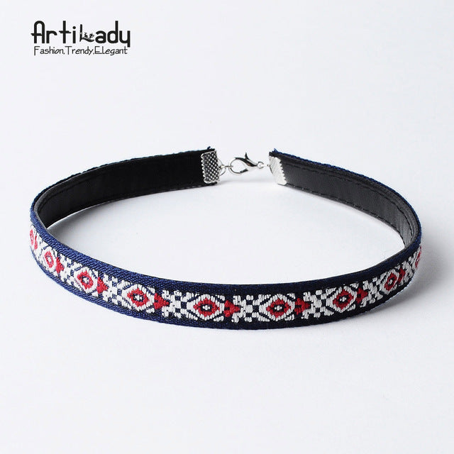 Artilady Leather Boho Choker Necklace - Multicolor Bohemian Fashion Jewelry for Women