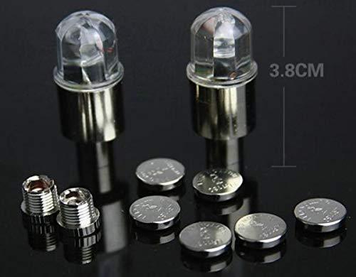 Gechiqno 4 Pair LED Wheel Lights - Car Bike Wheel Tire Tyre Valve Dust Cap, Safety, Waterproof, Motion Activated