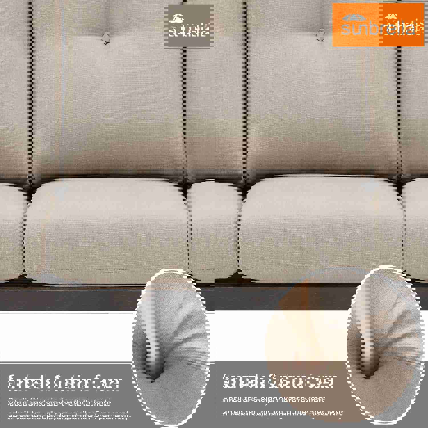 2-Piece Modern Outdoor/Indoor Aluminum Patio Conversation Set with Sunbrella Cushions and Coffee Table