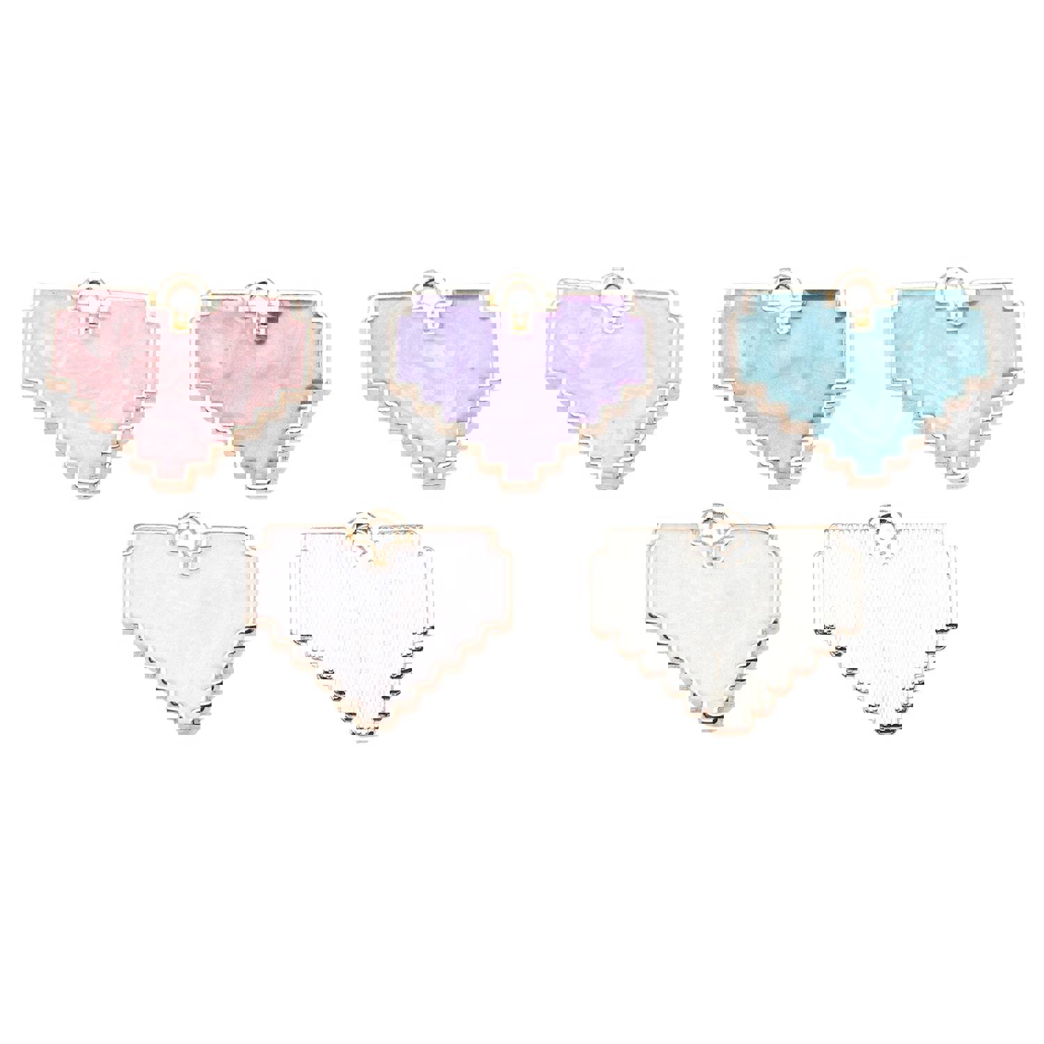10pcs 15.5x18.6mm 5 Colors Enamel Mosaic Heart Charms Pendant for DIY Jewelry Making