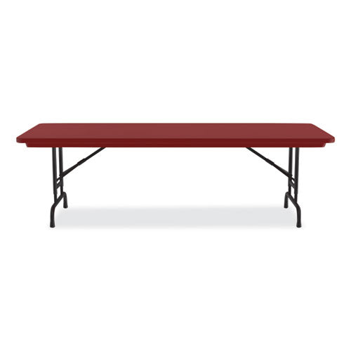Correll Adjustable Folding Tables Rectangular 72x30x22 To 32 Red Top Black Base