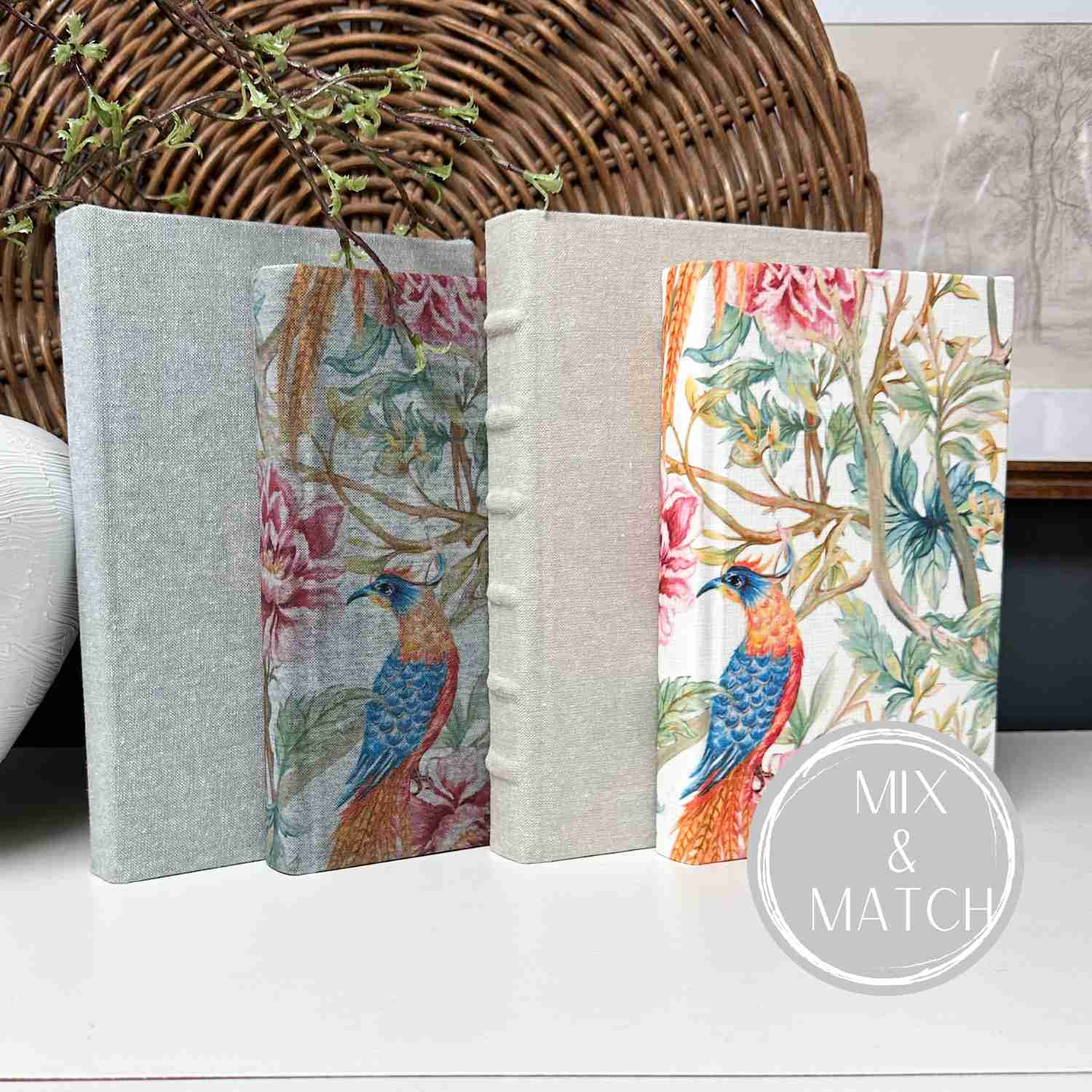 Pattern Play - Mix and Match Linen Wrapped Books for Home Decor