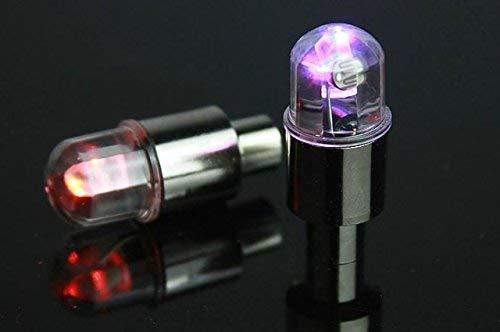 Gechiqno 4 Pair LED Wheel Lights - Car Bike Wheel Tire Tyre Valve Dust Cap, Safety, Waterproof, Motion Activated