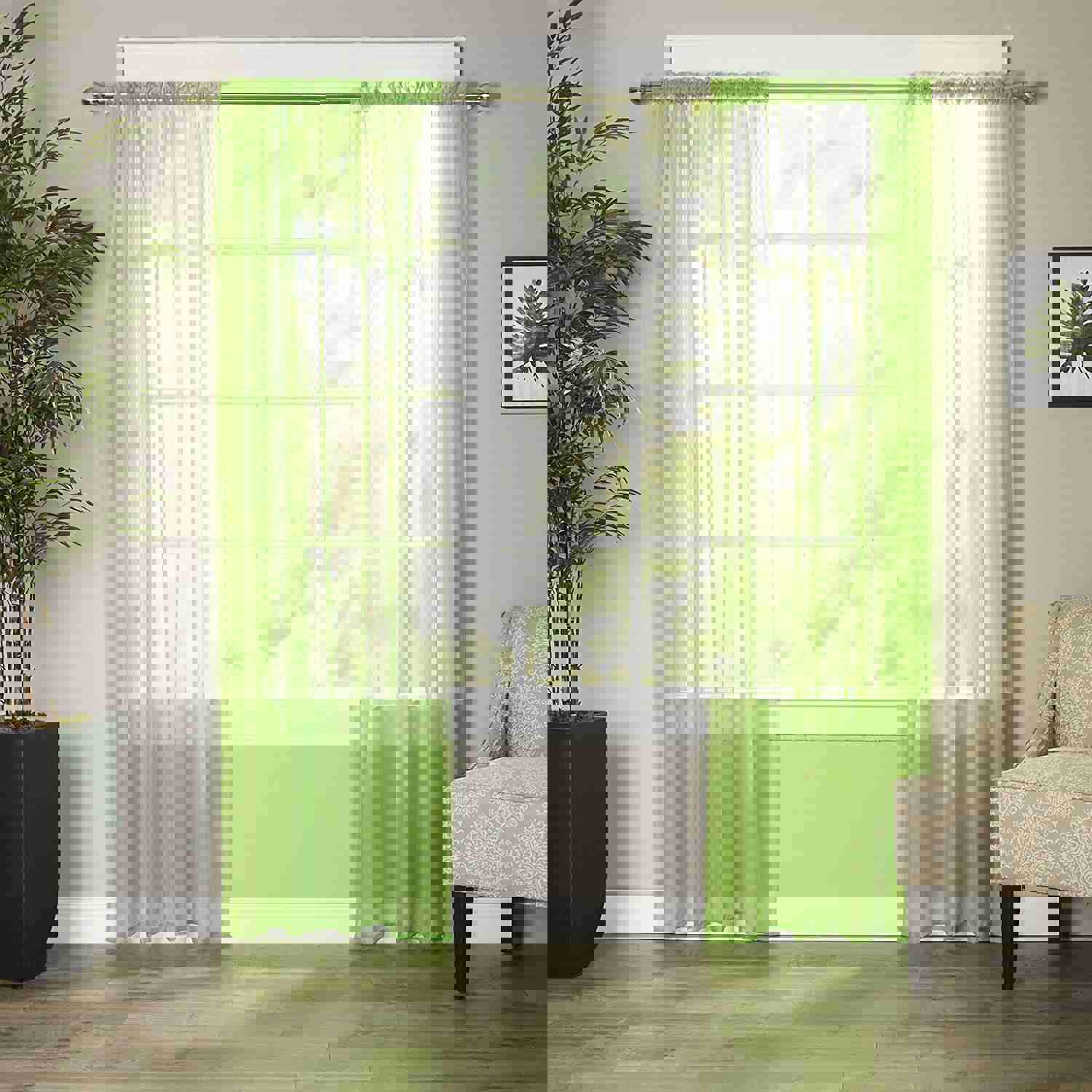 Luxury Sheer Curtains Set of 2 for Kitchen, Bedroom, and Living Room