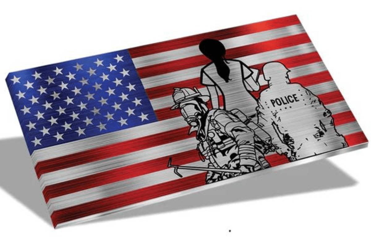 Metal Art of Wisconsin Indoor/Outdoor Hero Flags - High-Quality Brushed Aluminum
