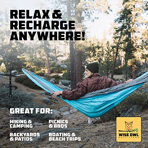 Wise Owl Outfitters Camping Hammock - Portable Lightweight Parachute Nylon for Outdoor Adventures