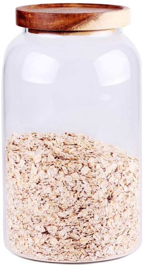 Hunnibi Glass Storage Jar with Airtight Lid for Tea, Coffee, Honey, and Spices