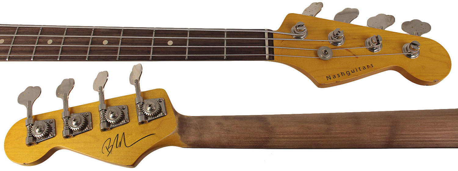 Nash PB-63 Bass Guitar, Shell Pink, Light Aging