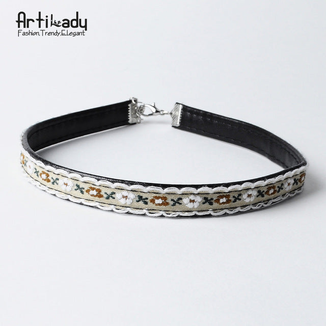 Artilady Leather Boho Choker Necklace - Multicolor Bohemian Fashion Jewelry for Women