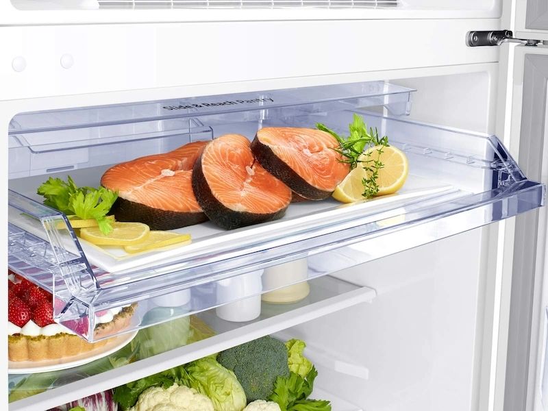 New Samsung 21.1 cu. ft. Top Freezer Refrigerator with FlexZone Freezer, White, Energy Star, Ice Maker (RT21M6215WW)